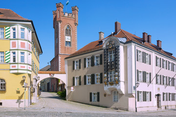 Wall Mural - Furth im Wald, Schlossplatz mit Landestormuseum, Glockenspiel