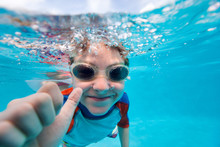 Boy Swimming Underwater