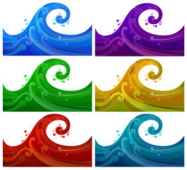 Sticker - Six colorful waves