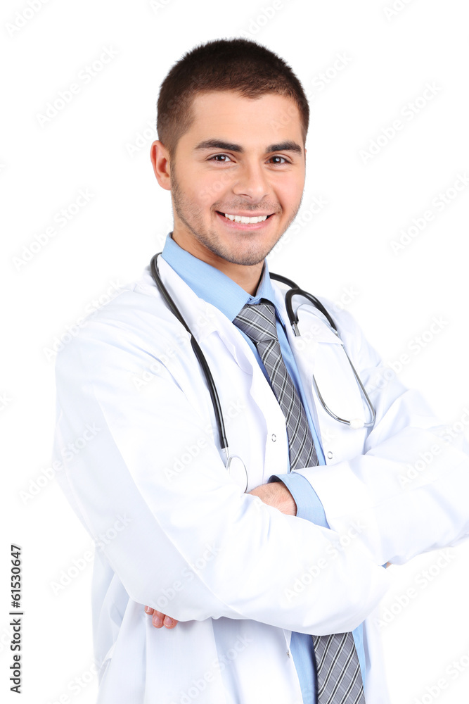 Male Doctor isolated on white background