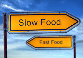 Wall Mural - Strassenschild 1 - Slow Food