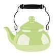 green metallic teapot in classic style