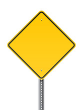 Blank Warning Road Sign