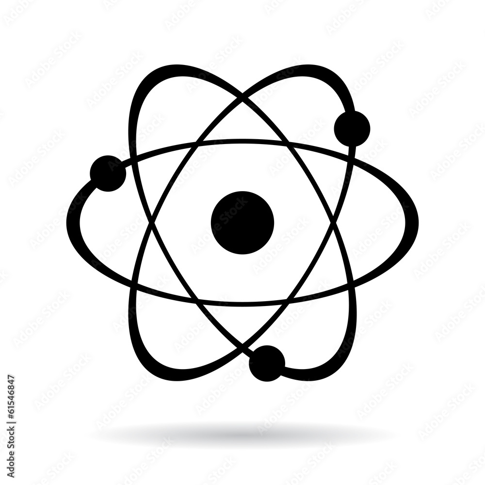 Vector atom icon - obrazy, fototapety, plakaty 