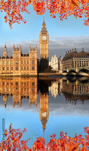 Obraz na płótnie canvas czteroczęściowy "tetraptyk" Słynny big ben w londynie, anglii