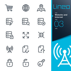 Wall Mural - Lineo - Website and Internet outline icons