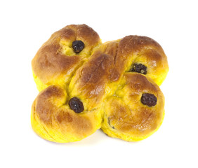 Poster - Saffron bun isolated on white background