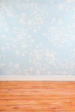 Room With Blue Vintage Wall Paper