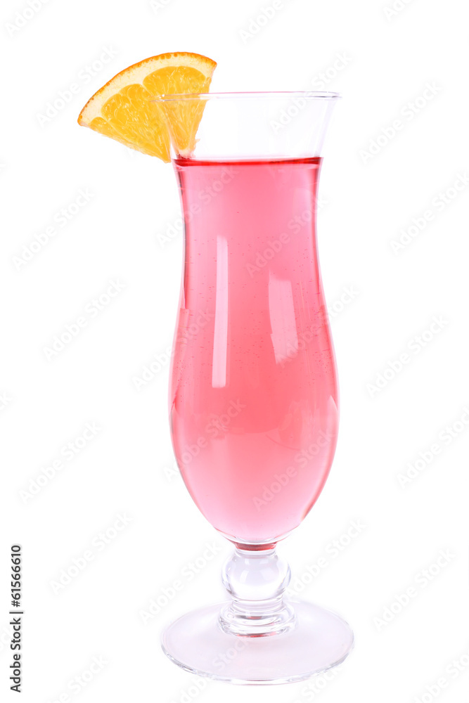 Glass of cocktail isolated on white