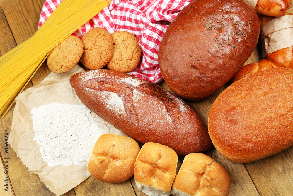 Bakery products close up