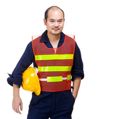 Wall Mural - Site worker with safety helmet