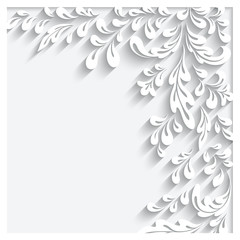 Wall Mural - Abstract floral background with paper swirls