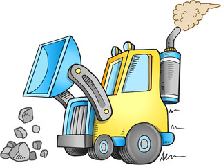 Wall Mural - Cute Construction Front Loader Vector Illustration Art