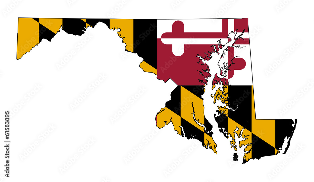State of Maryland flag map Stock Illustration | Adobe Stock