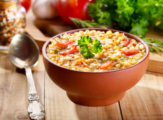 bowl of lentil soup