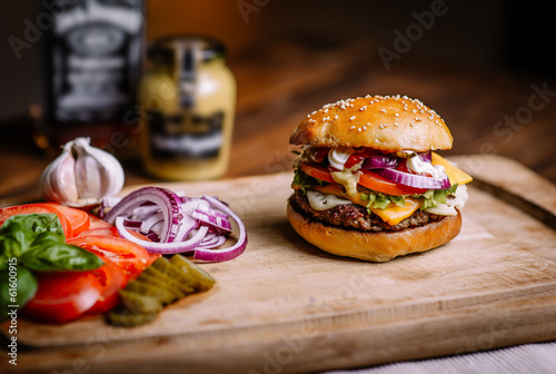 Naklejka samoprzylepna Domowy burger