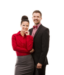 Wall Mural - Business woman and business man