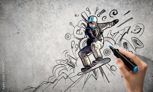 Board z aluminiowym obramowaniem Snowboard