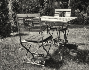 Poster - folding chair and table