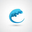 water wave icon vector