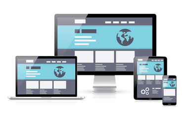 Poster - Modern flat & responsive vector illustration of computer coding