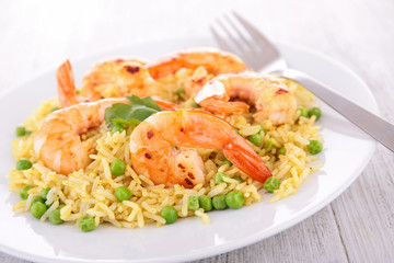 Sticker - rice,pea and shrimps