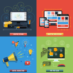 Icons for web design, seo, social media