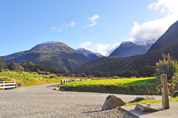 Wall Mural - landscape of high mountain with blue skies