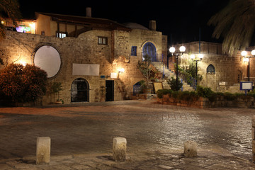 Wall Mural - Old street of Jaffa, Tel Aviv in the night, Israel