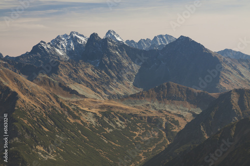 Board z aluminiowym obramowaniem Polska / słowacja, tatry, ośnieżone szczyty