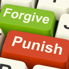 Punish Forgive Keys Shows Punishment or Forgiveness