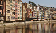 Spain. Catalonia. Girona. Colorful houses.