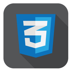 Wall Mural - vector illustration of blue shield with css three number on the