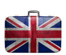 Vintage Travel Bag With Flag Of Great Britain