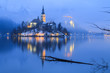 © rolandbarat - Foggy evening on Bled lake
