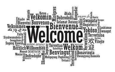 welcome word cloud illustration in vector format