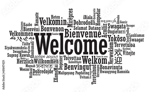 Photographie Welcome Word Cloud illustration in vector format