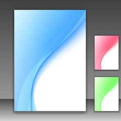 Wall Mural - Blue modern folder template - swoosh background