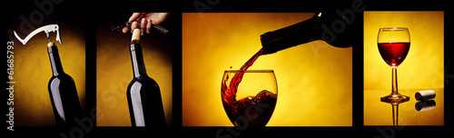 Board z aluminiowym obramowaniem Czerwone wino