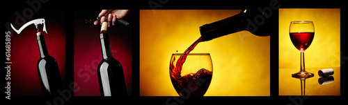Board z aluminiowym obramowaniem Czerwone wino
