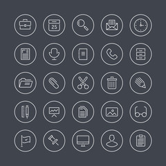 Leinwandbilder - Office equipment flat line icons
