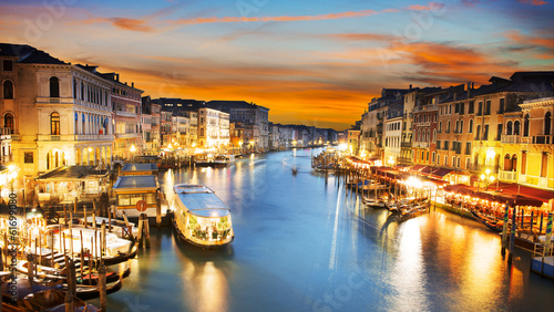 Nowoczesny obraz na płótnie Grand Canal at night, Venice