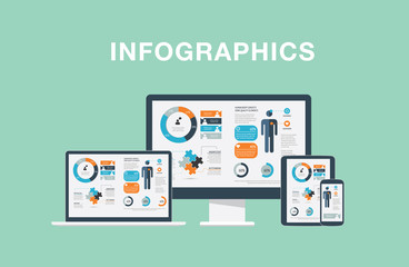 Poster - Infographics in modern flat vector illustration