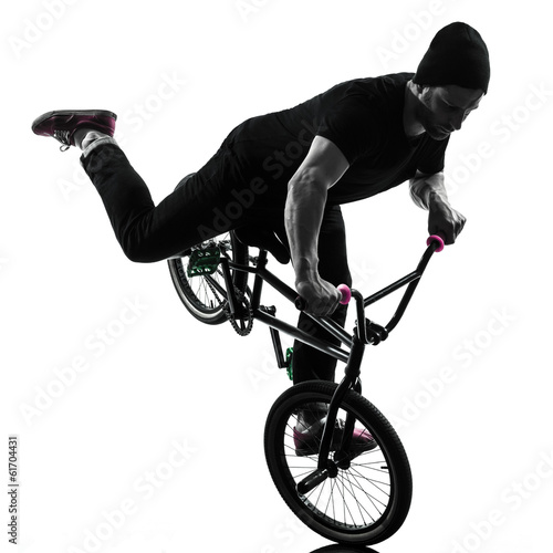 Fotoboard na płycie Mężczyzna sylwetka akrobatyczna bmx