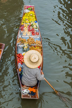 Fruit Boat Amphawa Bangkok Floating Market Thailand