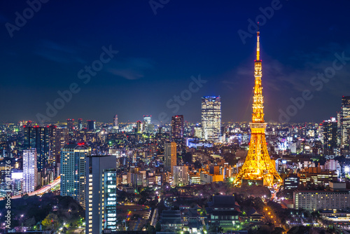Tapeta ścienna Tokio miasta w tokio tower