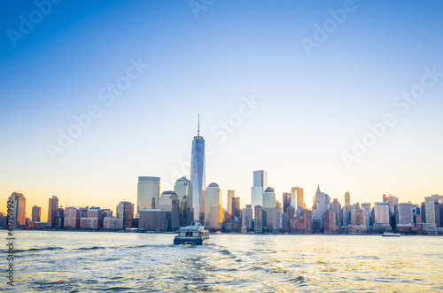 Obraz na płótnie canvas Panoramę niższego manhattan z Nowego Jorku z wymiany miejsce