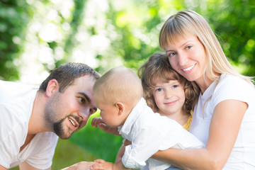 Poster - Happy family outdoors