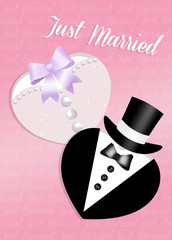 Poster - Illustration of Wedding postcard