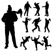 Vector Silhouette Of Man.